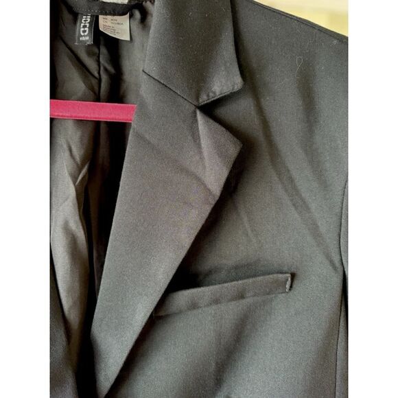 H&M Divided Women’s XS Black Double-Breasted Long Sleeved Oversized Blazer - Picture 7 of 11